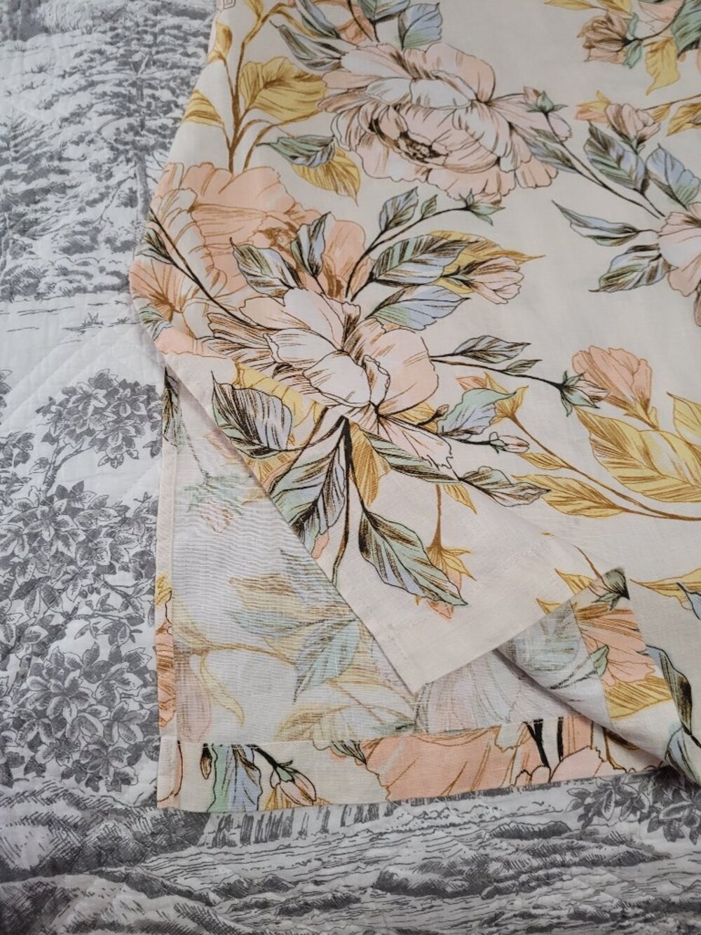 Nicole Miller A-Line 100% Linen Maxi Skirt Floral Print Medium EUC - Picture 5 of 8